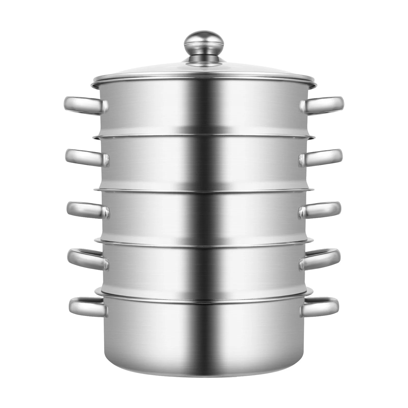 26CM 5 Tier Stainless Steel Steam Cooker Steamer Food Vegetable Pot Kitchen