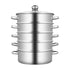 26CM 5 Tier Stainless Steel Steam Cooker Steamer Food Vegetable Pot Kitchen