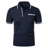 New Men's Short Sleeve Polo Shirts Solid Color Casual T-shirt Summer Trendy Breathable Loose Basic Splice Top Pockets Men Shirts - Evallys.com