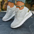 Women’s Rhinestone Sneakers – Fashion Lace-Up, Thick Sole & Non-Slip - Evallys.com