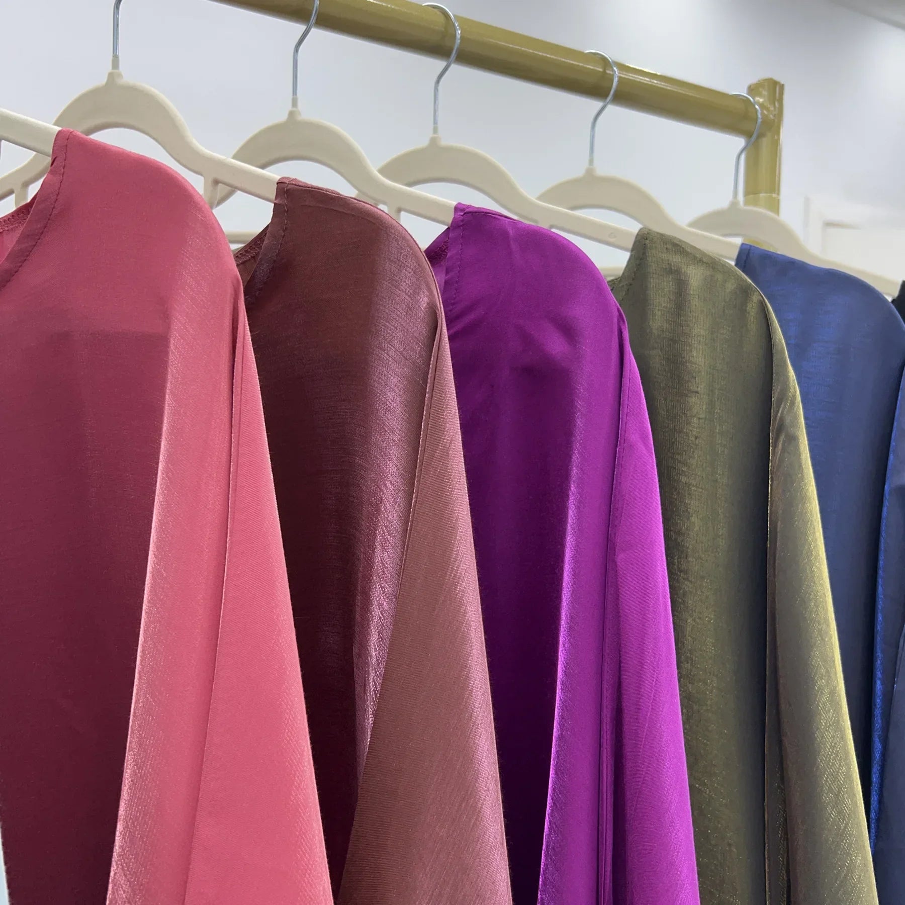 Eid Ramadan Batwing Butterfly Satin Abaya Dubai Luxury Muslim Kaftan Maxi Dress Women Kebaya Robe Caftan Marocain Femme Vestidos - Evallys.com