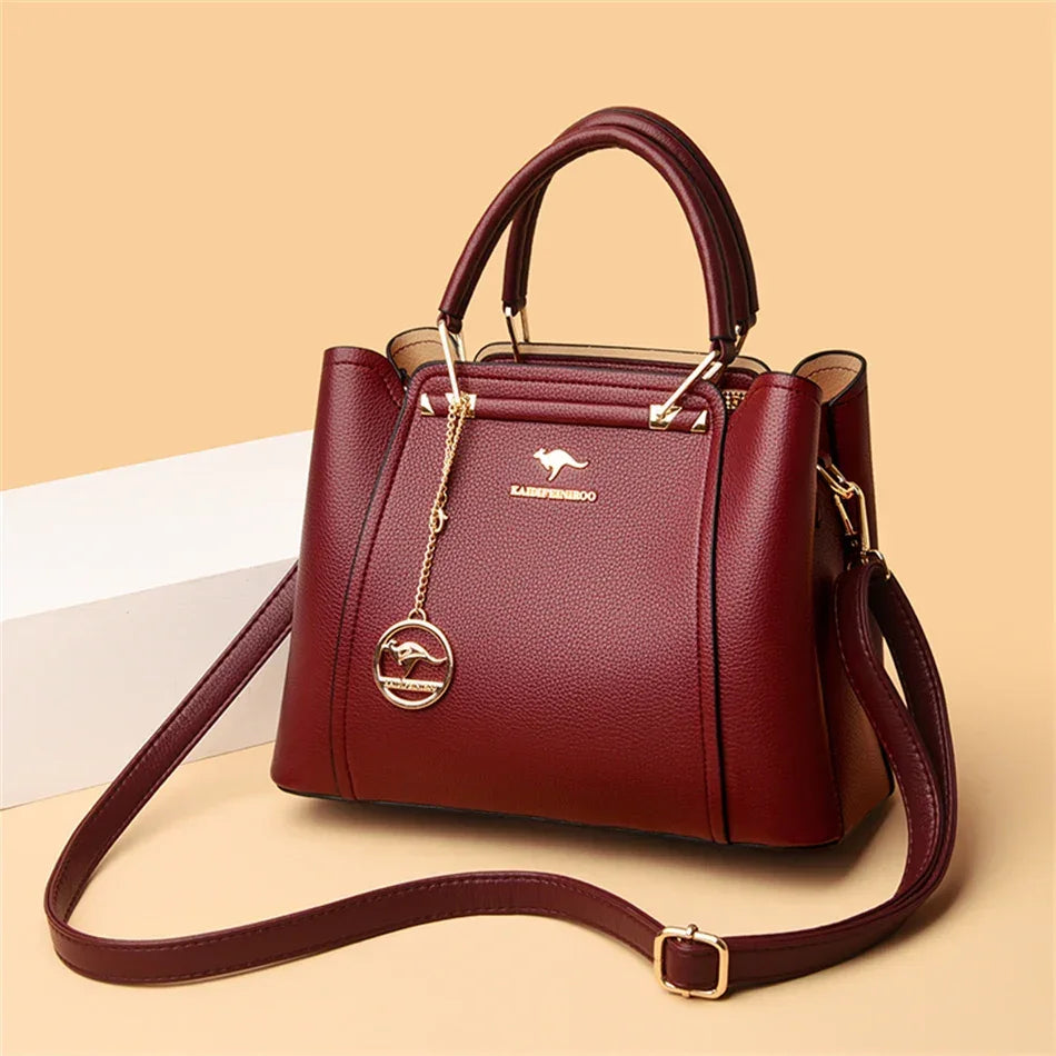 2024 Luxury Women Designer 3 Layers Shoulder Crossbody Sac Ladies Large Capacity Leather Handbags Shopper Brand Messenger Totes - Evallys.com