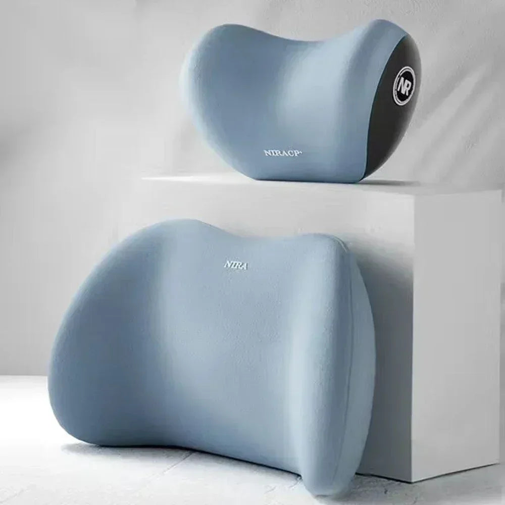 Car Headrest Lumbar Support Memory Foam Vertebral Lumbar Support Car Neck Pillow Back Cushion Office Car Interior Accessories - Evallys.com