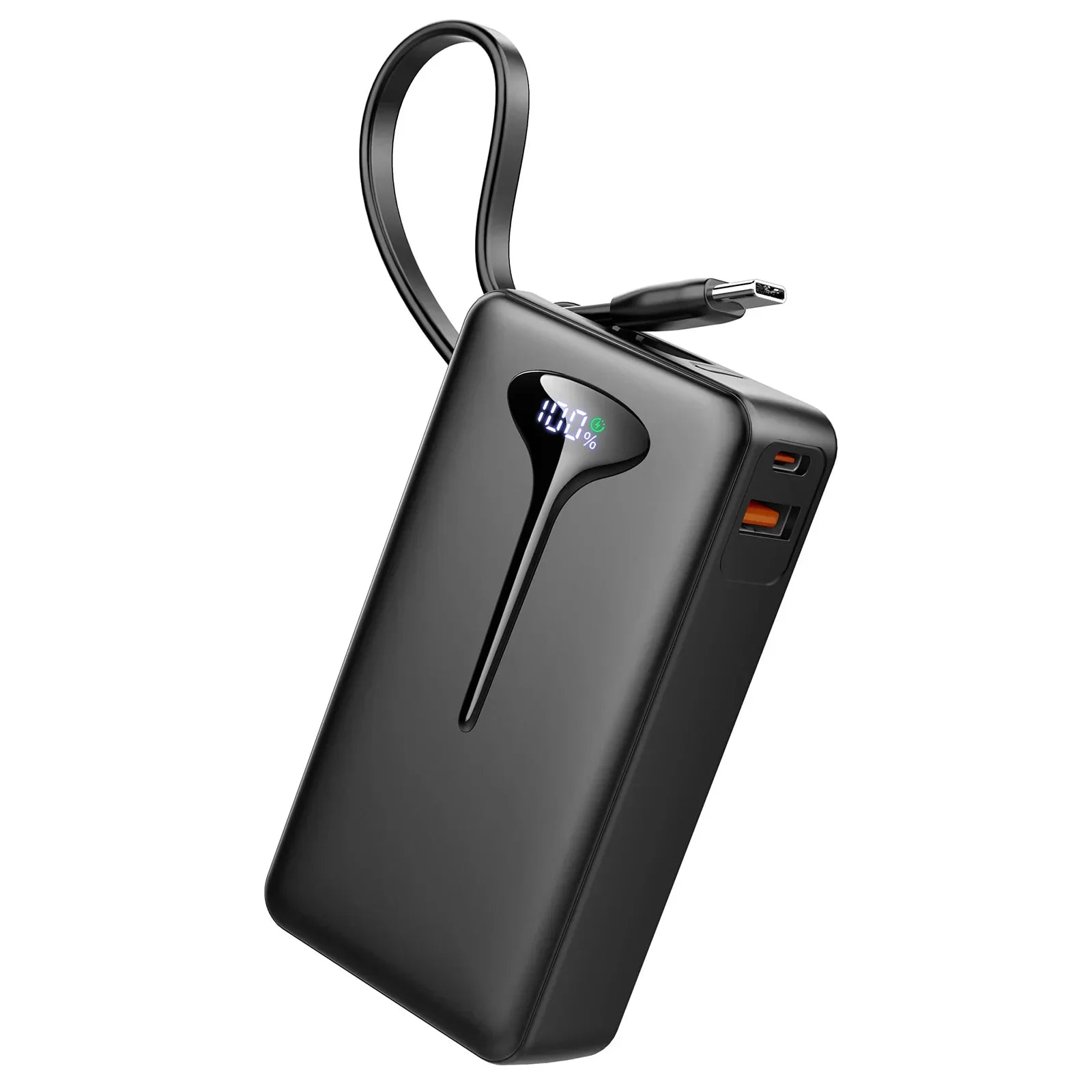 10000mAh Portable Charger Power Bank with 22.5W Fast Charging, USB-C In&Out, Built-in Cable,Travel Essentials for iPhone,Android - Evallys.com