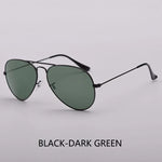 Top Quality Real Glass Lenses Men Women Sunglasses Brand Fashion Pilot Metal Frame Classic Style Outdoor UV400 Sun Glasses - Evallys.com