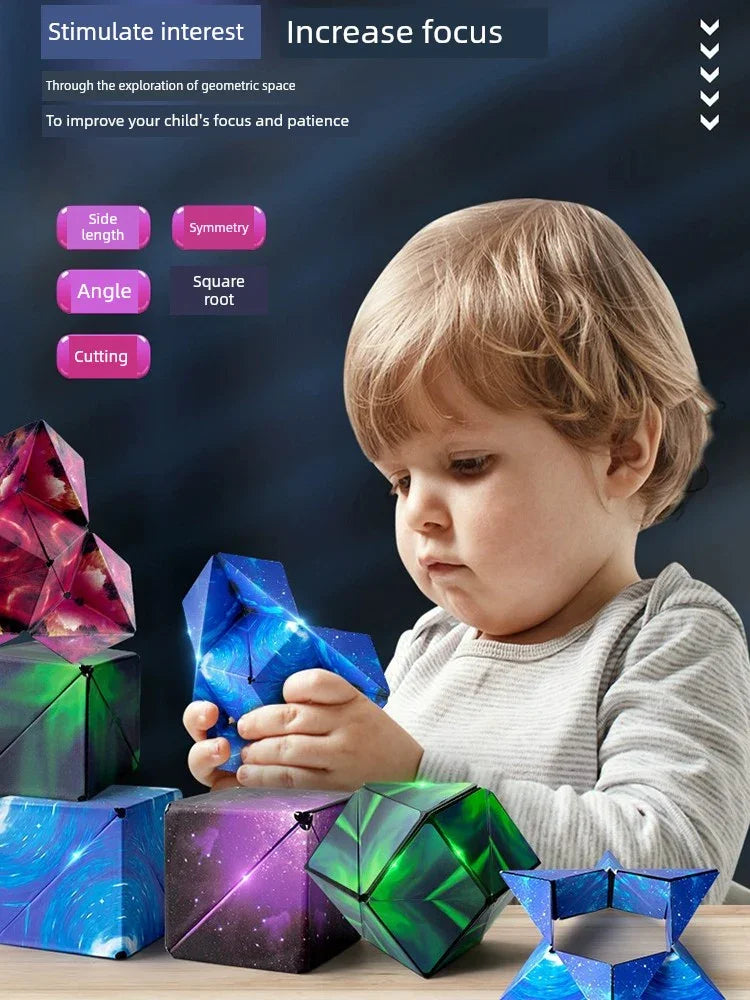 Variety Magnetic Cube Infinite Flip Deformation 3D Geometric Three-Dimensional Thinking Training Kids Educational Toy Boy - Evallys.com