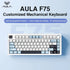 AULA F75 2.4G Wireless/Bluetooth/Wired Gaming Mechanical Keyboard RGB Customized 75% Layout Cherry Profile Gasket Structure - Evallys.com