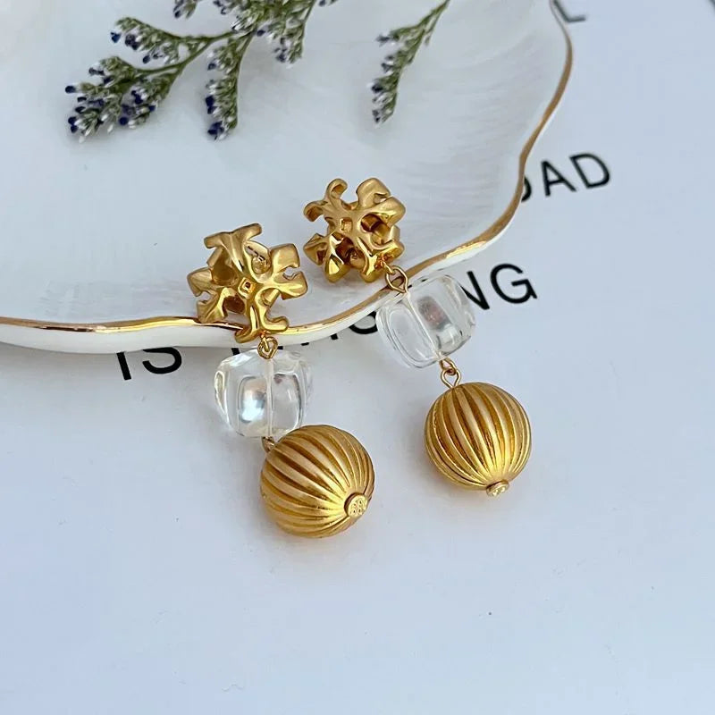 Vintage Flower Spherical Stud Earrings, Niche Tassel Girl Earrings, High-end Anti-allergy Earrings for Women 2025 Fashion New - Evallys.com