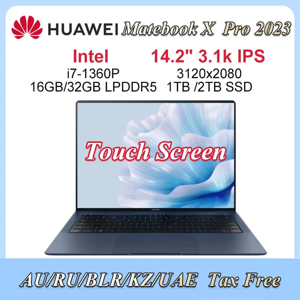 2023 HUAWEI MateBook X Pro Laptop 14.2 Inch i7-1360P 16/32GB 1/2TB 3.1k Touch Screen Notebook Primary Color HDR LTPS PC Computer - Evallys.com # #