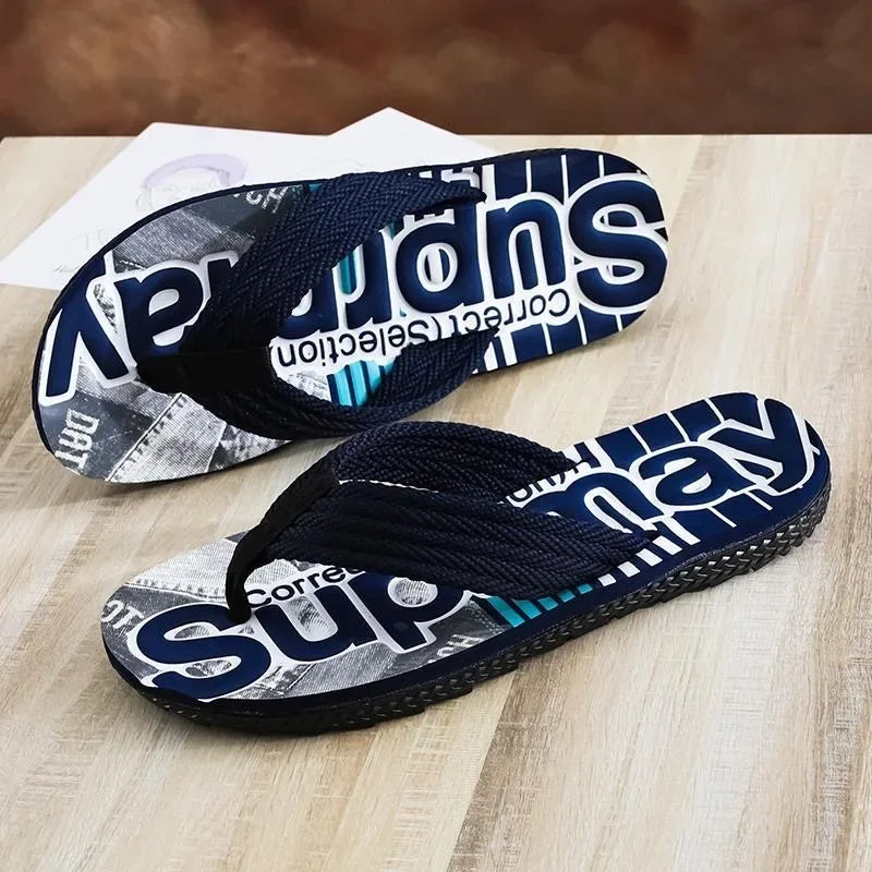 Men’s Summer Sliders Flip Flops – Anti-Skid Outdoor Casual Beach Sandals - Evallys.com