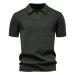 AIOPESON Men's Summer Breathable Polo Shirt Short Sleeve Solid Color Casual Polo Shirts for Men Lightweight Stretch Polo ﻿ - Evallys.com