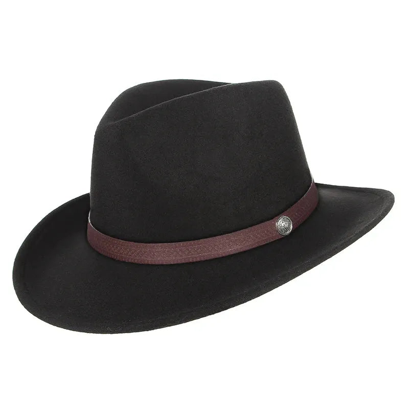 GEMVIE Western Fedora Cowboy Hat – Unisex Wide Brim Sombrero - Evallys.com