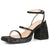 GIGIFOX Shiny Crystals Women Sandals Platform Chunky High Heel Ankle Strap Buckle Strap Shoes Sexy Elegant Dress Party Sandals - Evallys.com