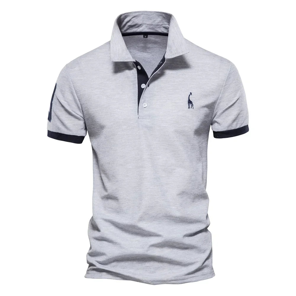 AIOPESON Embroidery 35% Cotton Polo Shirts for Men Casual Solid Color Slim Fit Mens Polos New Summer Fashion Brand Men Clothing - Evallys.com