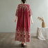 Summer Ethnic Print Dress with Pockets – Loose Mid-Calf Casual Wear - Evallys.com