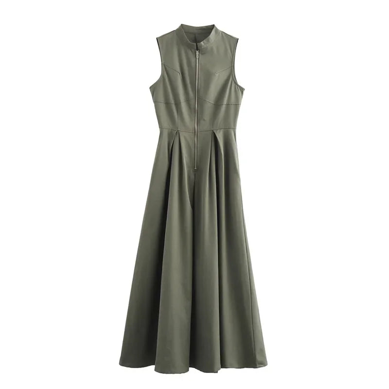 TRAF Sleeveless Bodycon Midi Dress – Elegant Summer Party Dress - Evallys.com