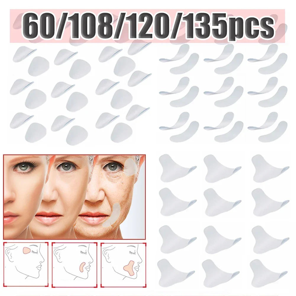 135-12pcs Thin Face Stickers EVA Anti-Wrinkle Anti-aging Patches Forehead Lift Tapes Beauty Skin Lift Up Unisex Skin Care Tool - Evallys.com