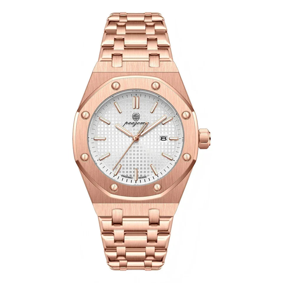 PENGAGAR Square Luxury Men Wristwatch Waterproof Luminous Date Stainless Steel Male Clock Business Sports Quartz Watches For Men - Evallys.com