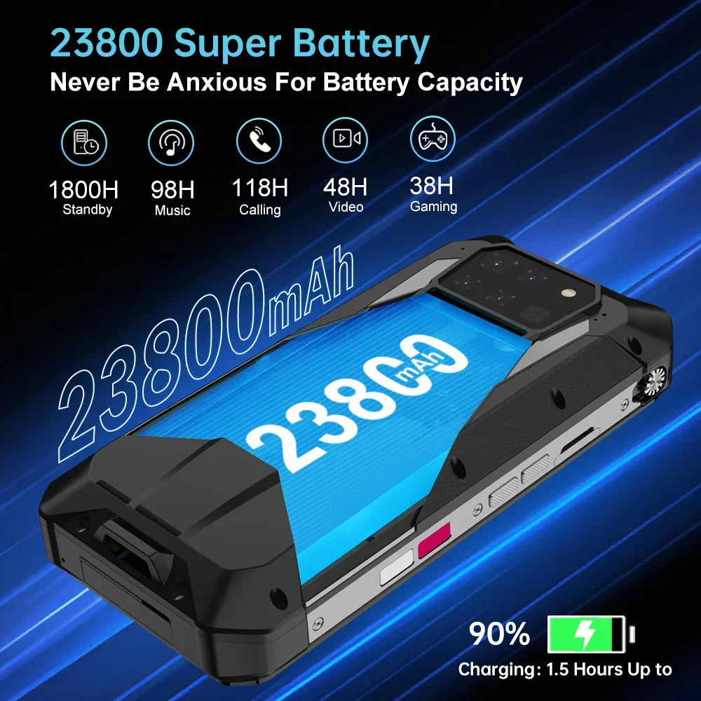 Unihertz Tank 3 Pro 8849 Projector Smartphone Android 14 5G Phone, 32GB 512GB, 200MP Camera, Dimensity 8200, IP68, Bluetooth 5.3 - Evallys.com