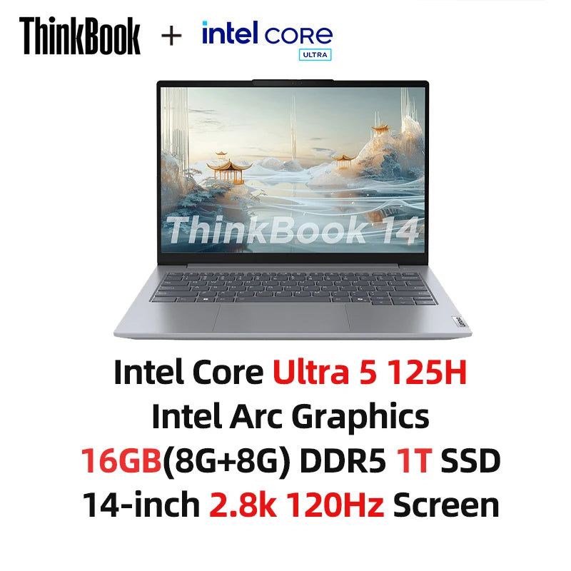 Lenovo Laptop ThinkBook 14 Intel Core Ultra 5 /Ultra 7 Arc Graphics 16GB DDR5 1T SSD 14-inch 2.8k 120Hz Screen Notebook Pc 2024 - Evallys.com # #