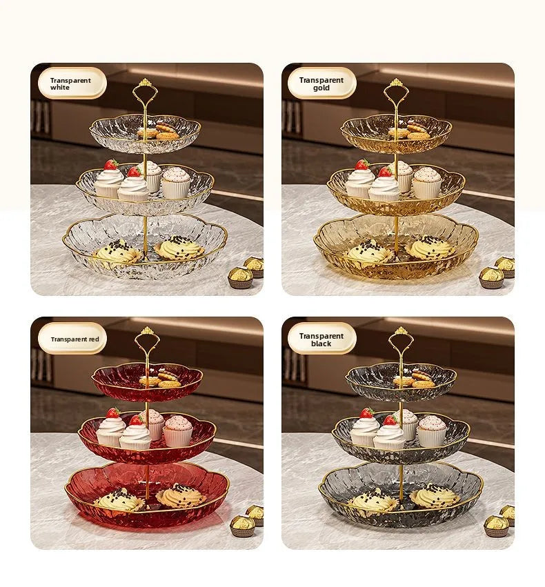 2/3 Tier Fruit Plate Stand Coffee Table Snack Tray Dried Fruit Dessert Plate Bar Counter Display Holder