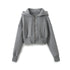 TRAF 2024 Spring Female Casual Hoodies Zipper Coats+Elastic Waist Baggy Pants 2 Pieces Set Elegant Loose Solid Pink Grey Pants - Evallys.com