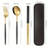 3pcs Thin Portuguese portable stainless steel cutlery chopsticks, forks, spoons, student home outdoor picnic tableware