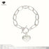 925 Sterling Silver Bracelets Fashion Cubic Peach Heart Pendant Chain Bracelet for Women Jewelry Anniversary Valentine's Day USA - Evallys.com