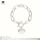 925 Sterling Silver Bracelets Fashion Cubic Peach Heart Pendant Chain Bracelet for Women Jewelry Anniversary Valentine's Day USA - Evallys.com