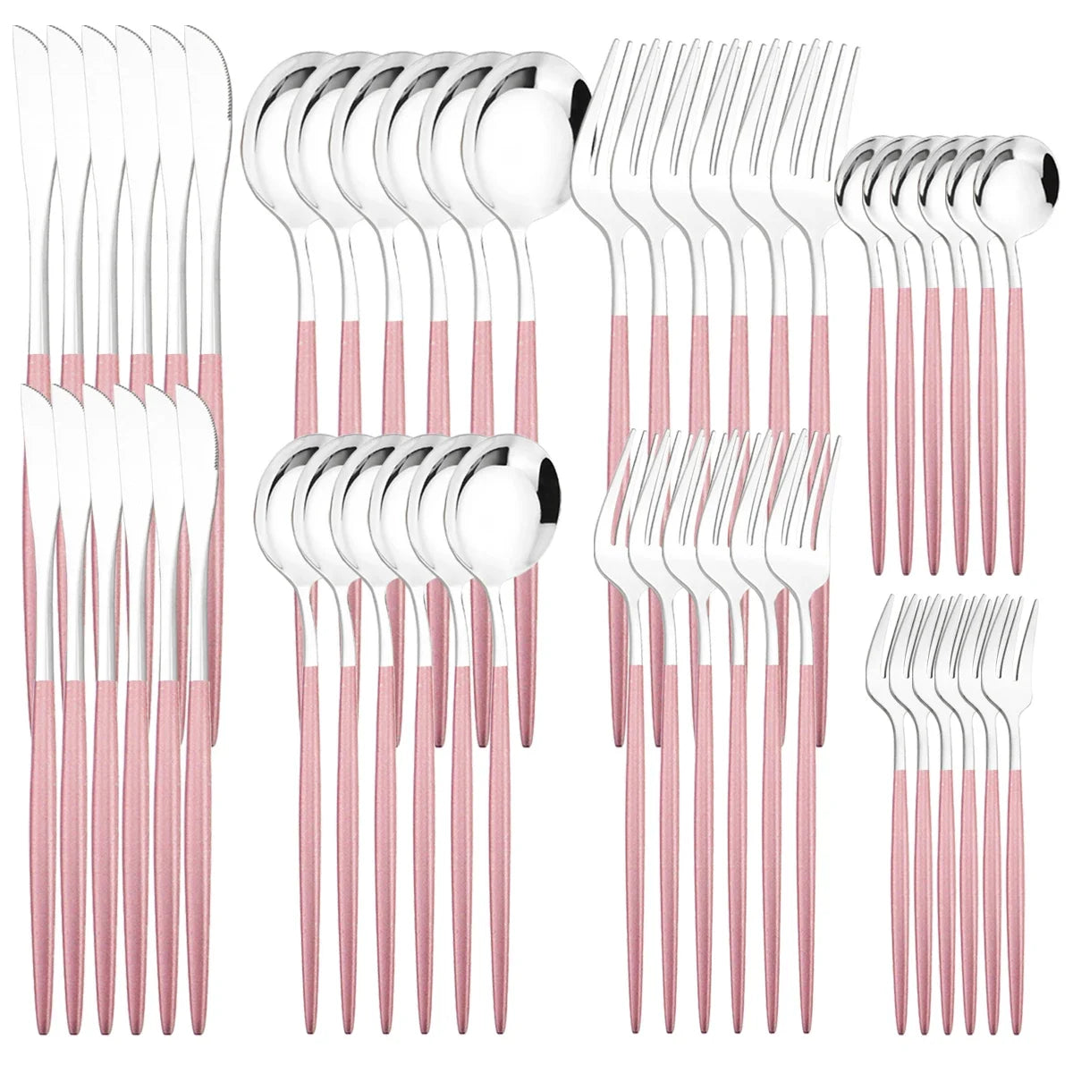 48pcs Black Gold Cutlery Set Knife Fork Coffee Spoon Dinnerware Stainless Steel Tableware Flatware Western Kitchen Silverware