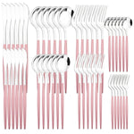 48pcs Black Gold Cutlery Set Knife Fork Coffee Spoon Dinnerware Stainless Steel Tableware Flatware Western Kitchen Silverware