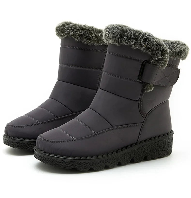 Women's Boots 2024 Trend Winter Shoes For Woman Winter Boots Ankle Low Heels Botas Mujer Waterproof Snow Boots With Fur Shoes - Evallys.com