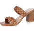 Elegant Women's Braided Heels Sandalias Fashion Strappy Square Sandals Open Toe Backless Mules Slip On Block Heeled Shoes - Evallys.com