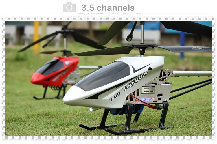 Rc Helicopter With Remote Control Extra Durable Big Plane Toy For Kids Drone Model Outdoor 3.5CH 80cm Aircraft Large Helicoptero - Evallys.com