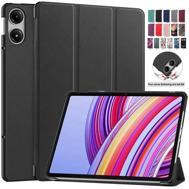 For Xiaomi Redmi Pad Pro 2024 Tri-Folding Flip Stand Case Funda for Red Mi Pad Pro 12.1 Tablet with Auto Sleep Cover - Evallys.com