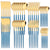48pcs Black Gold Cutlery Set Knife Fork Coffee Spoon Dinnerware Stainless Steel Tableware Flatware Western Kitchen Silverware