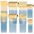 48pcs Black Gold Cutlery Set Knife Fork Coffee Spoon Dinnerware Stainless Steel Tableware Flatware Western Kitchen Silverware