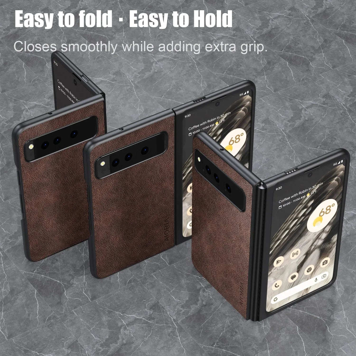 PU Leather Case for Google Pixel Fold 5G simply Business style Hard PC with PU 2in1 material - Evallys.com