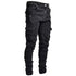 Men Street Elastic Denim Jeans Wash Solid Color Multi Pockets Cargo Pants Casual Slim Fit Daily Wear Joggers Mid Waist Trousers - Evallys.com
