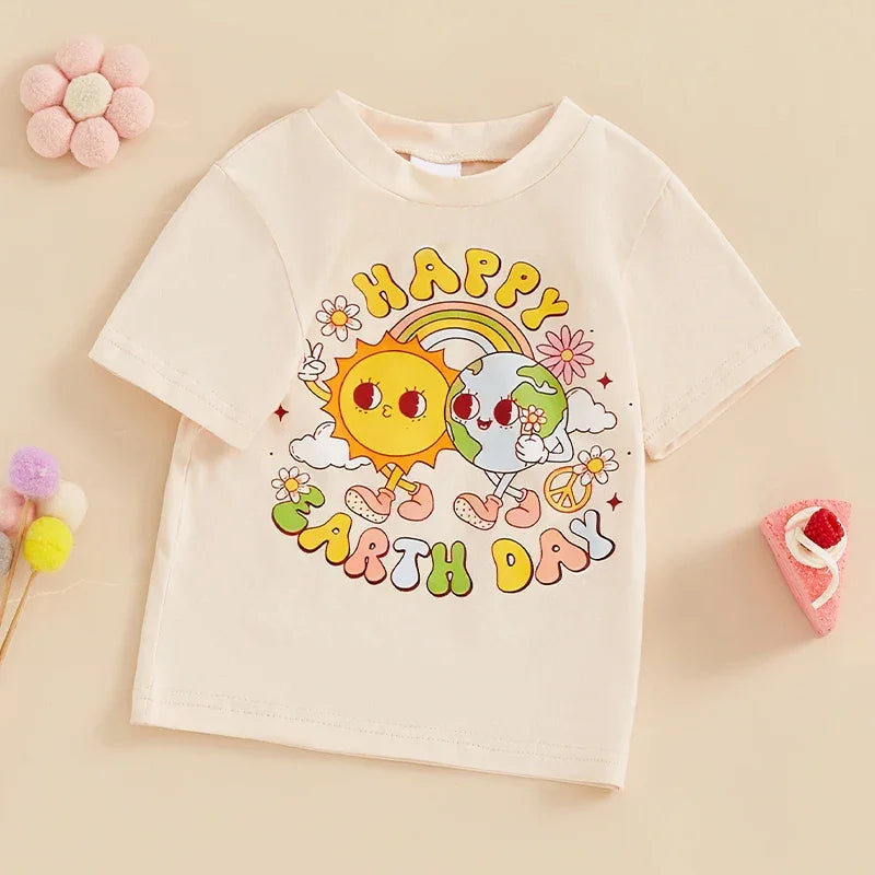 Kids Summer T-Shirts with Fun Animal Print and Short Sleeves Crew Neck Toddler Tops for Boys and Girls - Evallys.com