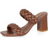 Elegant Women's Braided Heels Sandalias Fashion Strappy Square Sandals Open Toe Backless Mules Slip On Block Heeled Shoes - Evallys.com