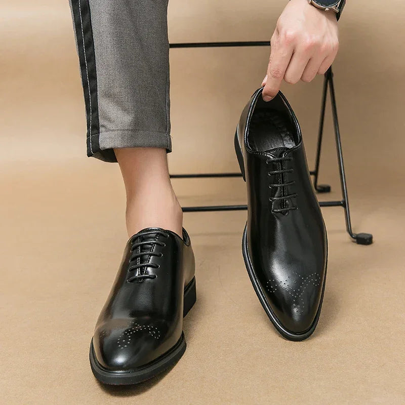Luxury Men’s Leather Oxford Shoes – Formal Wedding & Office Footwear - Evallys.com