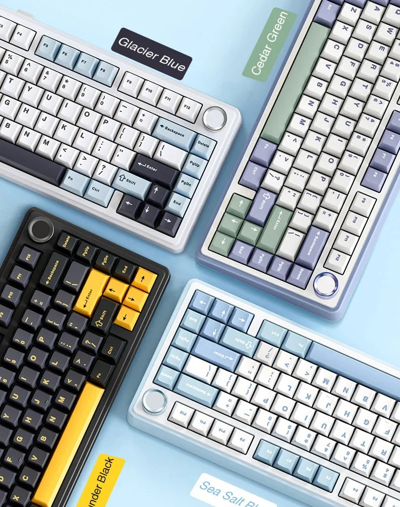 AULA F75 2.4G Wireless/Bluetooth/Wired Gaming Mechanical Keyboard RGB Customized 75% Layout Cherry Profile Gasket Structure - Evallys.com