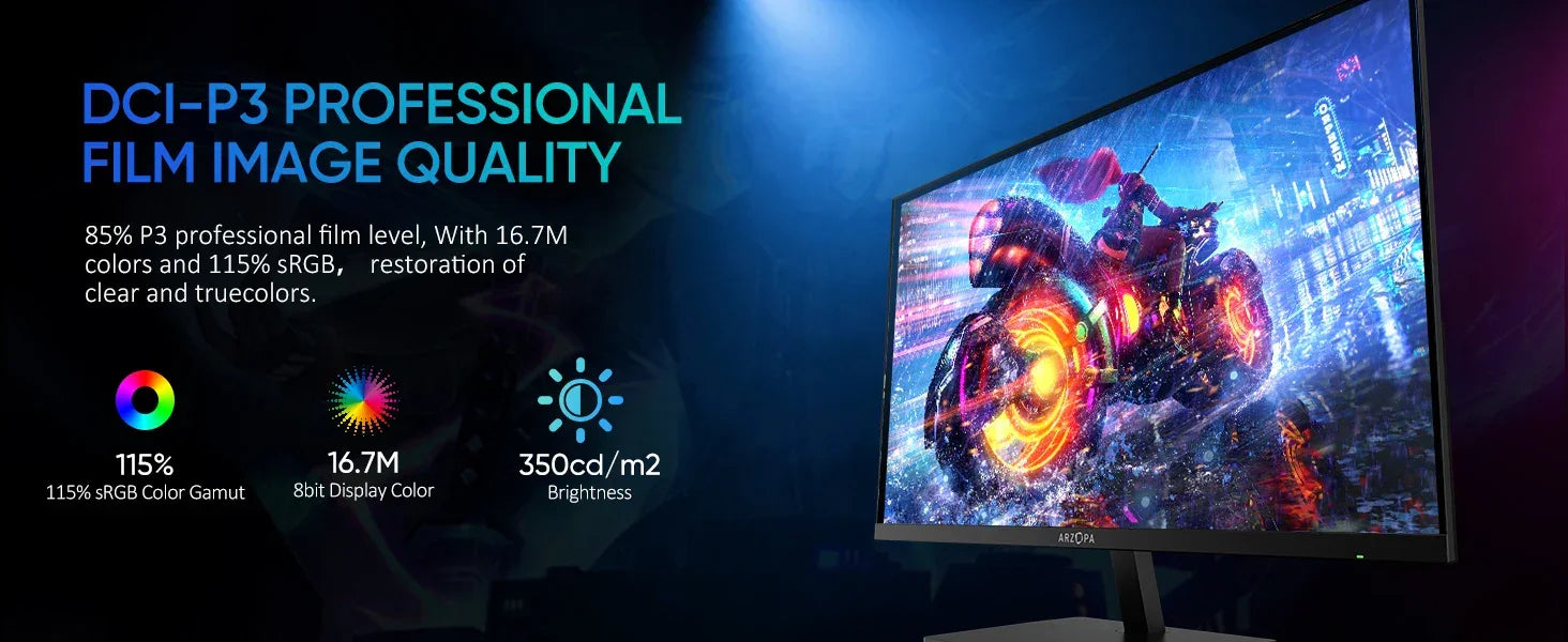 New ARZOPA 27inch 180Hz 2K FastIPS QHD PC Monitor 1ms FreeSync Gaming monitor,M1RC - Evallys.com