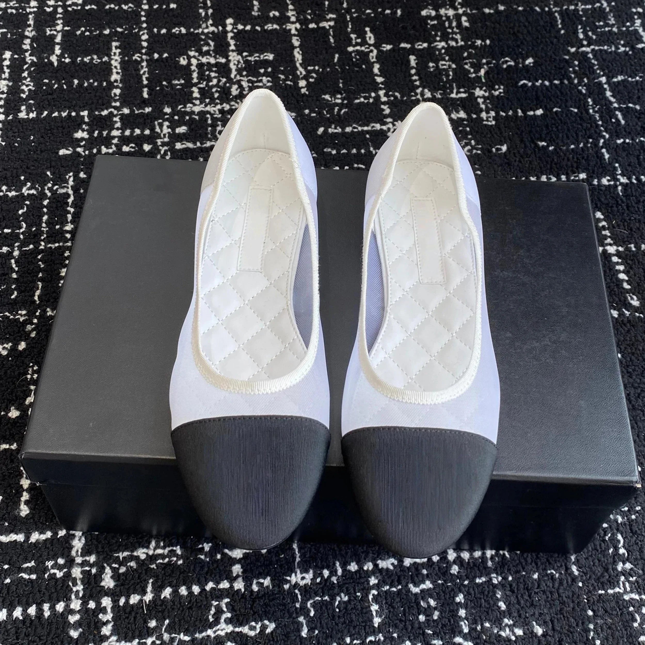 Women’s Mesh Patchwork Mary Janes – Pointed Toe Ballet Dance Flats - Evallys.com