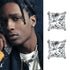 JIUZUAN 2pcs/pair S925 Moissanite Square Lab Created Stud Earrings, Men's Hip Hop Jewelry, Christmas Gifts - Evallys.com