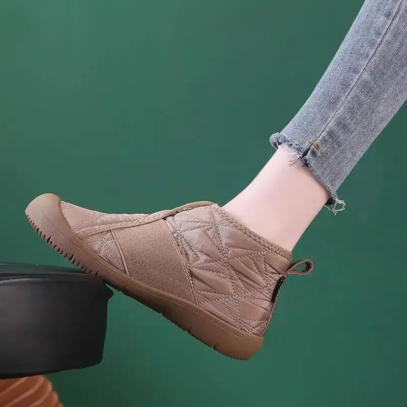Simple Women Cotton Shoes Plush Warm Womens Snow Boots Lightweight Comfortable Women Casual Shoes in Winter Botines Para Mujeres - Evallys.com