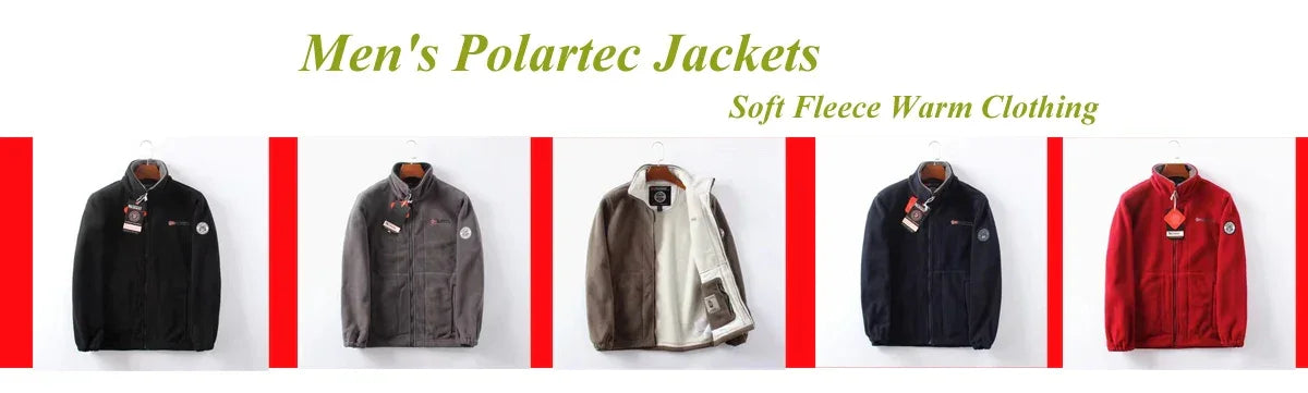 Winter Men Polartec Warm Jackets Casual Man Fleece Lined Windbreaker Coats Men Soft Shell Stand Collar Tactical Hiking Jackets - Evallys.com