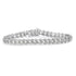 .925 Sterling Silver 2.0 Cttw Diamond Fan Link Tennis Bracelet (I-J Color, I3 Clarity) - 7” - Evallys.com # #