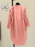 Elegant Cotton Linen Women’s Mid-Length Shirt – Casual Commuter Style - Evallys.com